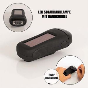 LED Solarhandlampe mit Handkurbel