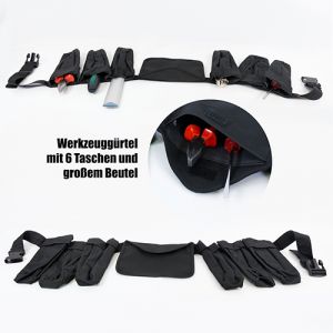 Werkzeuggrtel mit 6 Taschen und groem Brustbeutel