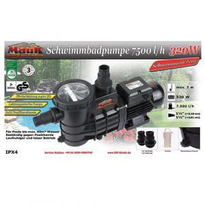 Schwimmbadpumpe 7500 l/h 320 Watt