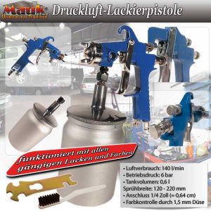 Mauk Druckluft Lackierpistole (Behlter unten) 1,5 mm Dse (B-Wa