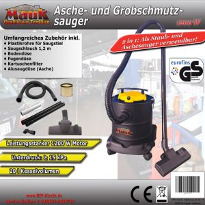 MAUK Asche und Grobschmutz Sauger elektrisch 20L (Handelsretoure