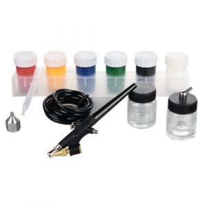 MAUK Airbrush Kompressor Set mit Farben und Zubehr