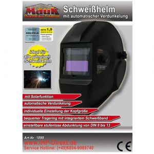 MAUK Automatik Kopfschweischild Solar schwarz Modell 