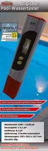 Mauk digitaler PH Tester Poolwassertester Aquariumtester