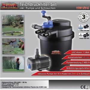 Teich- Druckfilter- Set 11W UVC mit 