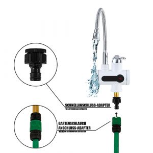 MAUK Wasserhahn | flexibler Hahn mit Durchlauferhitzer und LED T
