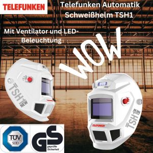 Telefunken Automatik Schweihelm mit Ventilator und LED-Beleucht