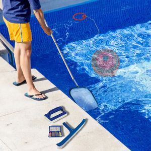 MAUK Pool Reinigungsset Pool-Set Pro 6-teilig mit Reinigungsrobo