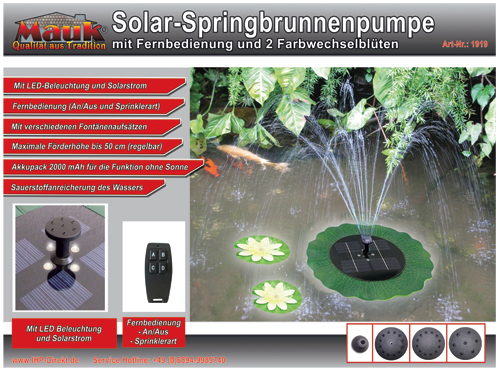 Solarspringbrunnenpumpe Ihp Direkt De