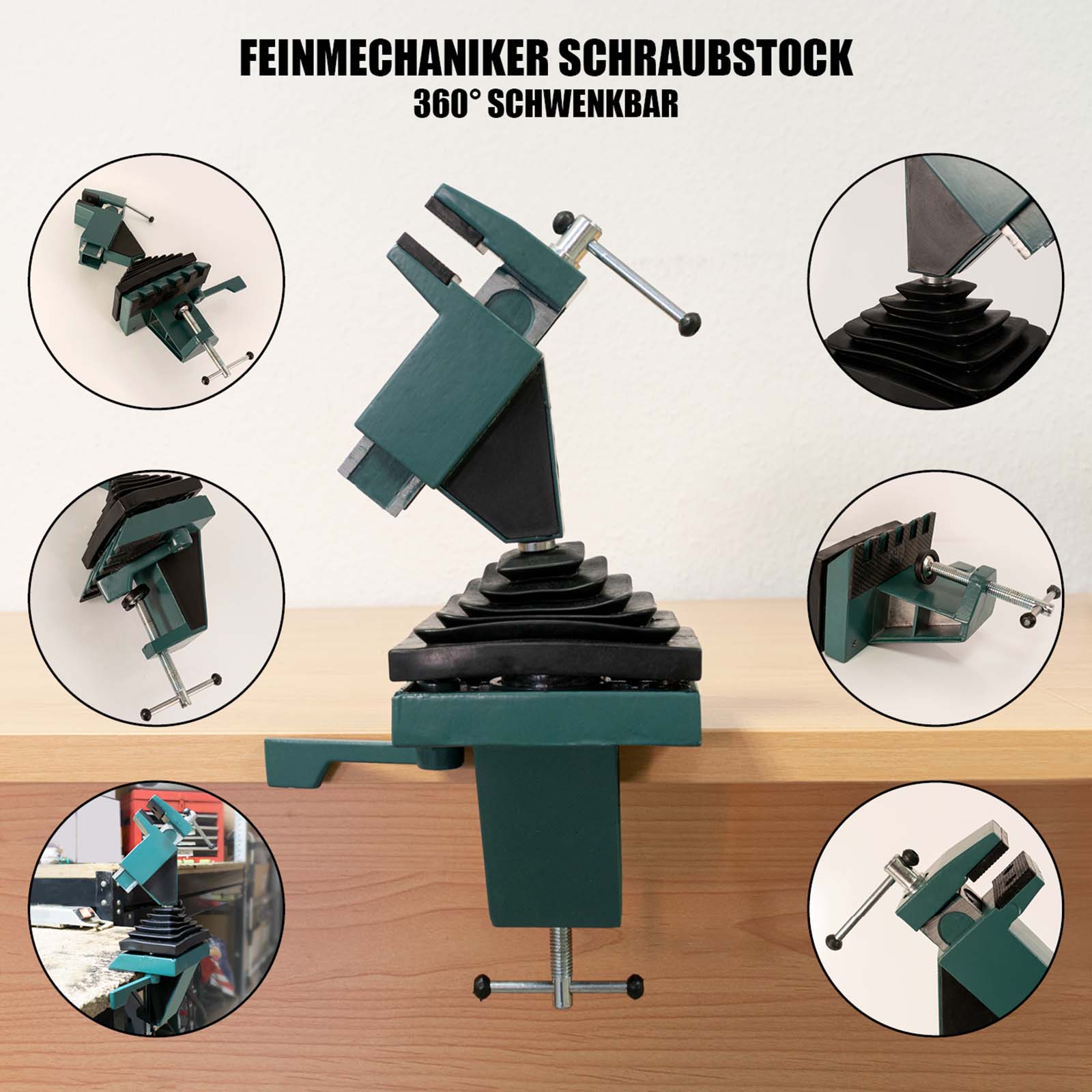 Mauk Feinmechaniker Schraubstock 360° mm 70 Spannweite 40 Backenbreite mm